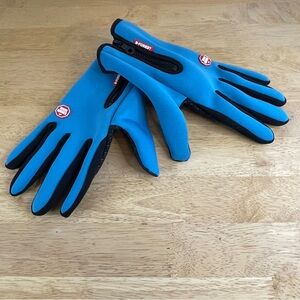 B-Forest Blue Black Zip Scuba Cold Weather Protection Winds Gloves Size XL